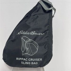 Eddie Bauer Black Cruiser Rippac Cruiser Sling Crossbody Messenger Bag